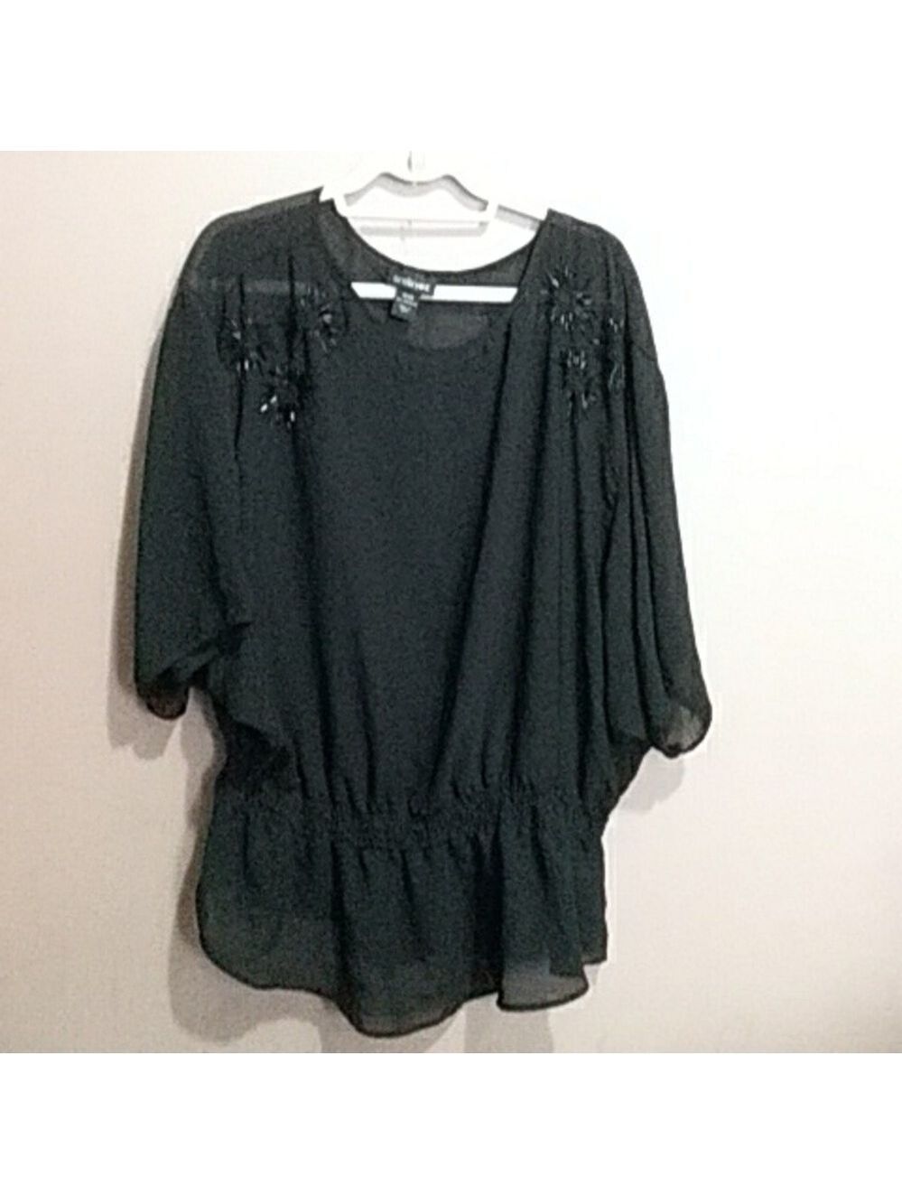 Black blouse with embellishments size 18/20